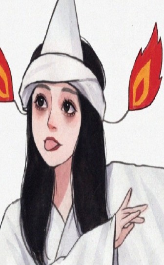 抖音万圣节可爱鬼妆湘琴妆扮贴纸无水印