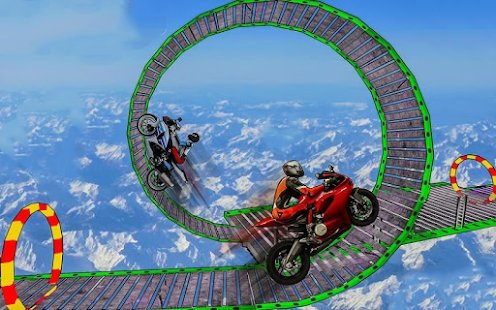 摩托车空中赛道3D游戏安卓中文版（Impossible Bike Stunt Game） v3 screenshot 1