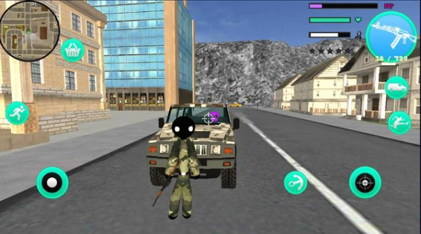 火柴人城市绳索英雄游戏中文安卓版（Army Stickman Rope Hero）