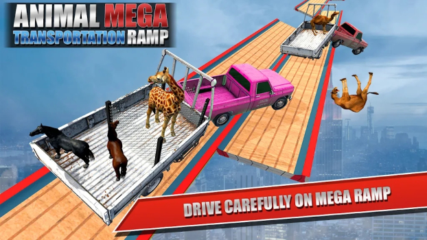 宠物卡车运输3D游戏安卓中文版（Animal Transport Truck Game Mega Ramps Cargo Truck） v1.0 screenshot 1