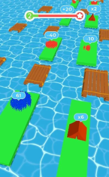 木筏横渡冲刺游戏安卓版（Crossy River Raft Rush） v1.2 screenshot 2