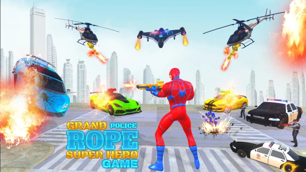 超级绳索战士游戏手机版（Police Rope Hero Rescue Game）