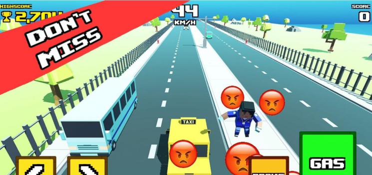 出租车疯狂之路游戏安卓版下载（Crazy Road Taxi Madness） v0.1 screenshot 2