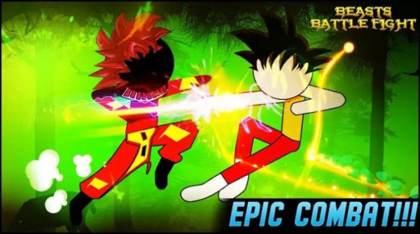 兽格斗游戏火柴人格斗中文安卓版(Beasts Battle Fight)