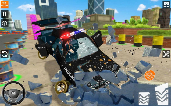 警车车祸模拟器游戏中文手机版（Police Car Crash Cops chase games） v1.0.5 screenshot 1