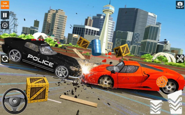 警车车祸模拟器游戏中文手机版（Police Car Crash Cops chase games）
