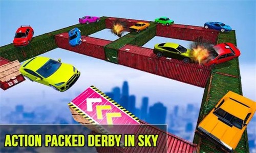 天空德比汽车碰撞特技游戏中文手机版（Sky Derby Car Crash Stunts）