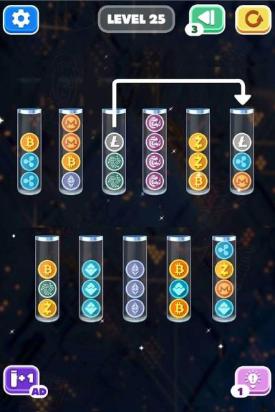 硬币分类排序游戏中文版下载（Sort Crypto Coin Sort Puzzle Game）