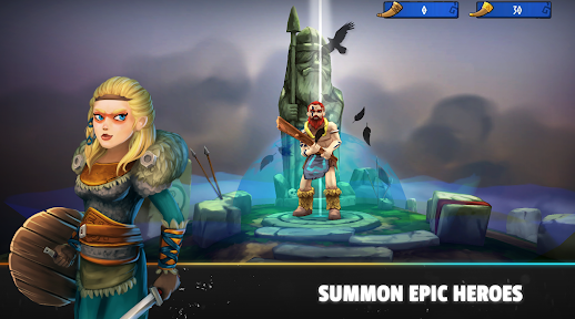 heroes of valhalla Mod Apk Unlimited Money And Gems Download v1.14.4 screenshot 1