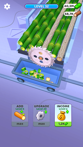 Idle Cutter Wood Slice mod apk unlimited money