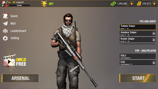 Sniper Warrior PvP Sniper unlimited money and gems v0.0.3 screenshot 1