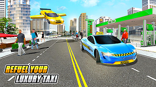 Flying Taxi Driving Game Sim apk download