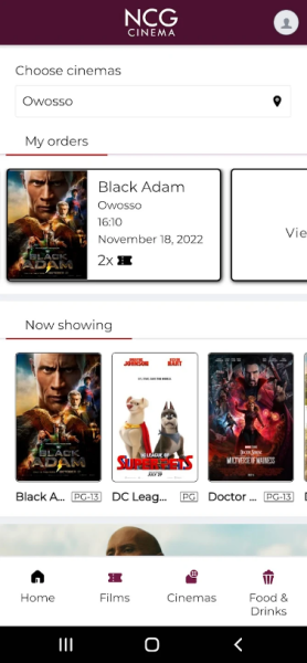NCG Cinema App Download for Android