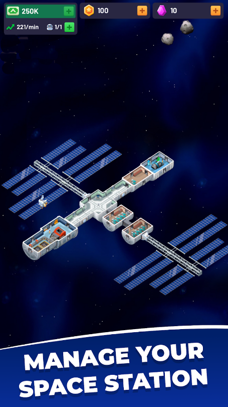 Idle Space Station Tycoon Mod Apk 2.4.1 (Unlimited Money And Gems) DownloadͼƬ1