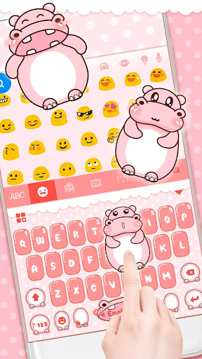 Pink Cute Hippo Theme apk free download