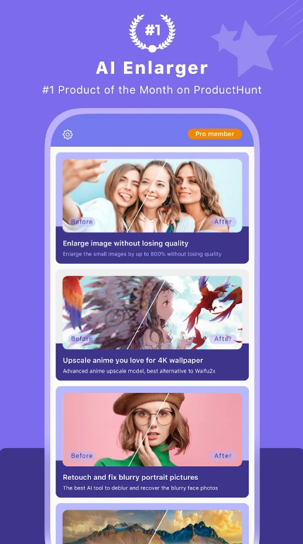 AI Enlarger for Photo & Anime Mod Apk Premium UnlockedͼƬ1