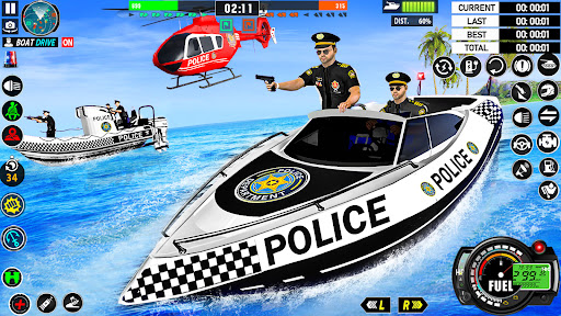 Police Boat Chase Crime Games mod apk unlocked everything v1.0.16 screenshot 2