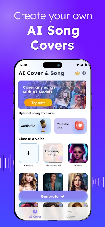 AI Music Cover & Song Creator mod apk 1.0.7 premium unlockedͼƬ1