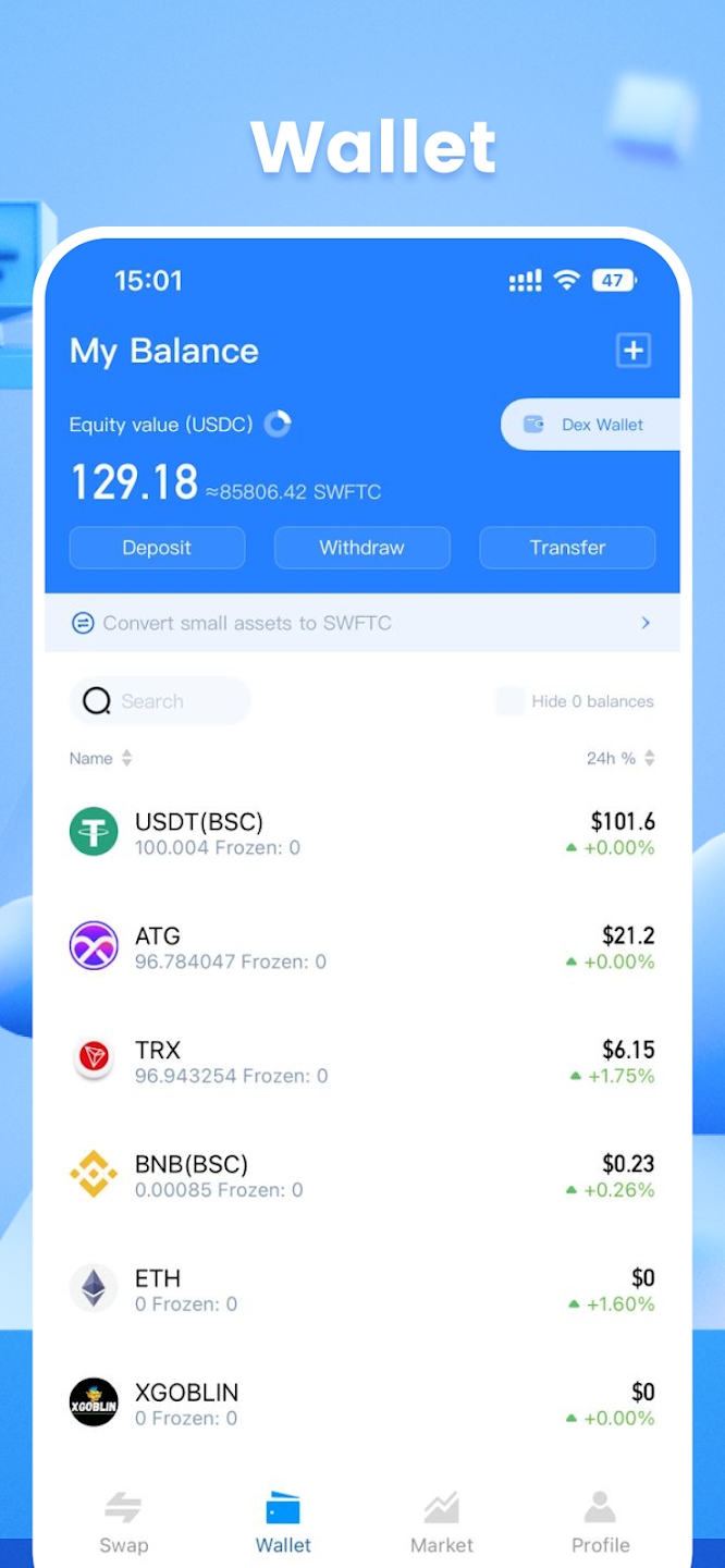 SWFT Blockchain exchange app Download latest version