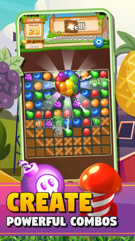 Sweet Fruit Crush Match Game mod apk unlimited moneyͼƬ1