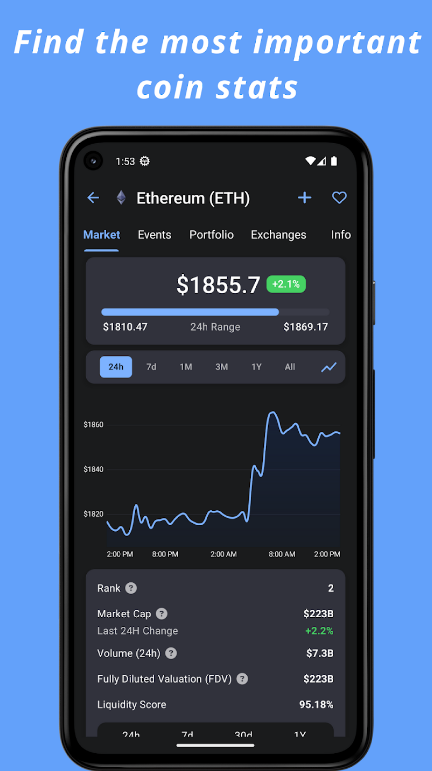 Crypto Hub Coin Stats Tracker App Download for AndroidͼƬ1