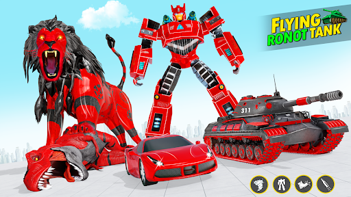 Army Tank Lion Robot Car Games mod apk download v10.7.8 screenshot 1