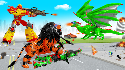 Army Tank Lion Robot Car Games mod apk download
