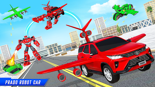 Flying Prado Car Robot Game mod apk unlimited money