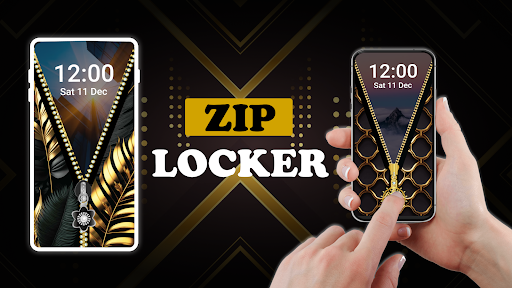 Screen Lock Gold Zip Locker mod apk download