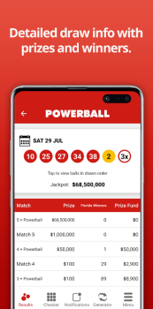 Powerball Numbers App Download for Android v1.2 screenshot 1