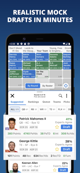 Fantasy Football Draft Wizard simulator app Android