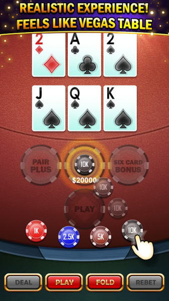 Three Card Poker Casino free chips mod apk download