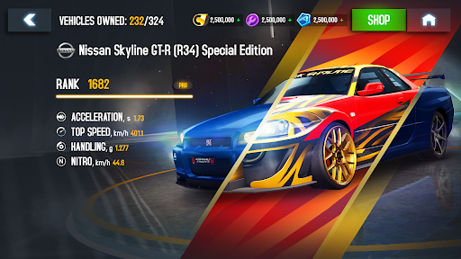 Asphalt 8 mod apk unlimited money and tokens all cars unlocked v7.7.0i screenshot 1