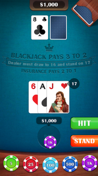 Blackjack 21 casino card game mod apk unlimited money v3.9 screenshot 3