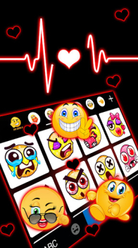 Neon Red Heartbeat Theme mod apk no ads download v9.4.0_0315 screenshot 1