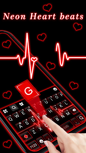 Neon Red Heartbeat Theme mod apk no ads download