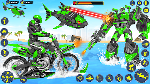 Shark Robot Car Transform Game mod apk unlimited money v117 screenshot 1