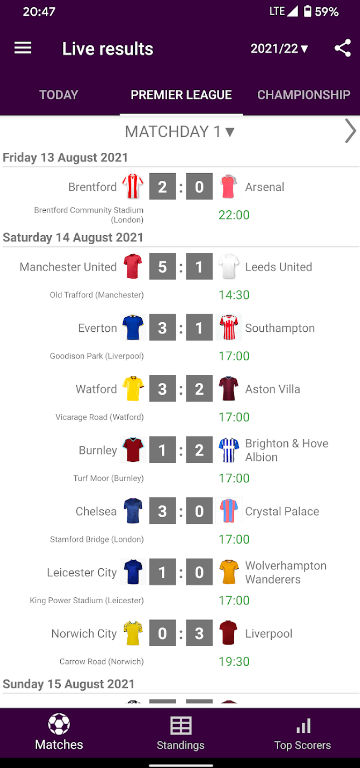 Live Scores for Premier League App Free Download Latest VersionͼƬ1