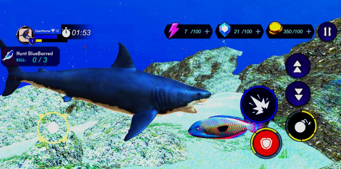 Shark Attack Predator Fish Sim mod apk unlimited money and gems v1.2 screenshot 2