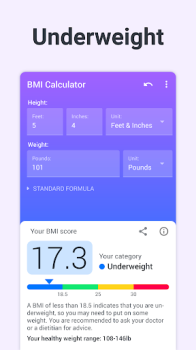 BMI Calculator Body Mass Index app free download latest version v2.5.3 screenshot 2