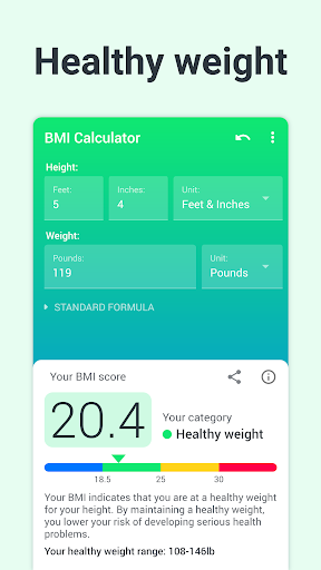 BMI Calculator Body Mass Index app free download latest version
