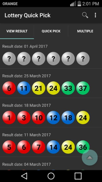 Lottery Quick Pick app for android download