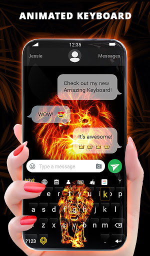 Fire Lion Wallpaper + Keyboard apk free download latest version