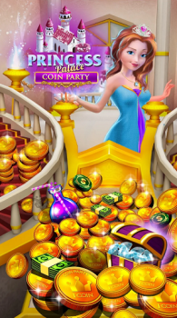 Princess Gold Coin Dozer Party Mod Apk Unlimited Money v7.4.6 screenshot 3