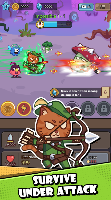 Cat Legend Idle RPG War Mod Apk Unlimited Money and GemsͼƬ1