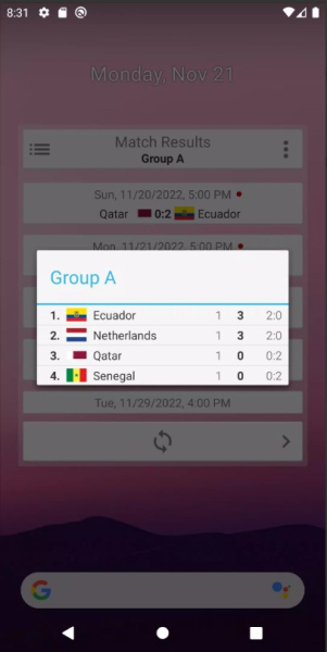 Widget for World Cup app for android download