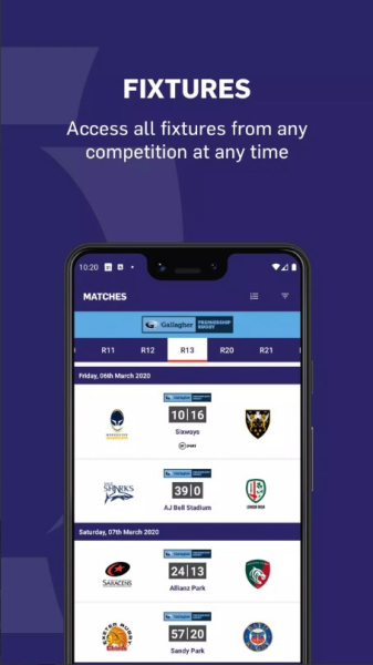 Premiership Rugby app for android download