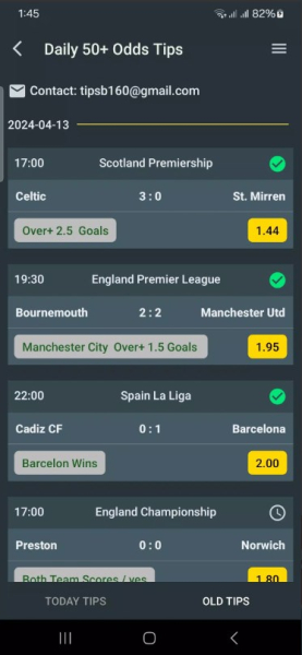 Correct Score Tips app for android download