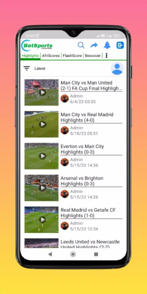 BetSports Livescore app for android download 