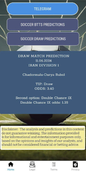 Soccer Picks: Draw & Btts App Download for Android v3 screenshot 2